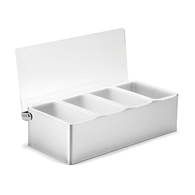 Bar Organizer 4 Θέσεων Ανοξείδωτο Μ30xΠ14xΥ9cm Με PC Διάφανο Καπάκι Bar Organizer 4 Θέσεων Ανοξείδωτο Μ30xΠ14xΥ9cm Με PC Διάφανο Καπάκι