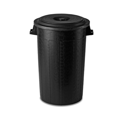 Κάδος Αποριμμάτων Με Καπάκι Πλαστικός 75lt Φ46xΥ62cm Μαύρος Κάδος Αποριμμάτων Με Καπάκι Πλαστικός 75lt Φ46xΥ62cm Μαύρος