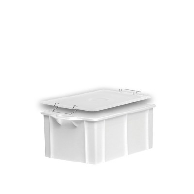 Κιβώτιο Μεταφοράς Ορθογώνιο Πλαστικό 50lt Μ55xΠ40xΥ28cm Λευκό Με Καπάκι Λευκό 2600