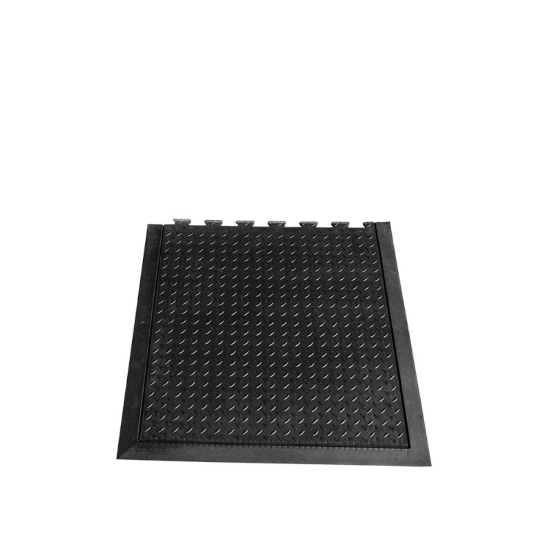 Ταπέτο Δαπέδου Ακριανό Καουτσούκ Μ71xΠ79xΥ1cm Αντιολισθητικό Με Ενώσεις Κατάλληλο Για Την Δημιουργία Μεγάλων Διαδρόμων Μαύρο