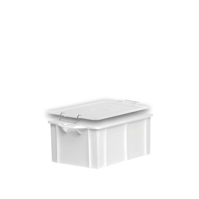 Κιβώτιο Μεταφοράς Ορθογώνιο Πλαστικό 40lt Μ50xΠ40xΥ25cm Λευκό Με Καπάκι Λευκό 2600