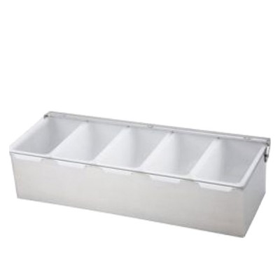 Bar Organizer 5 Θέσεων Ανοξείδωτο Μ38xΠ14xΥ10cm Με PC Διάφανο Καπάκι