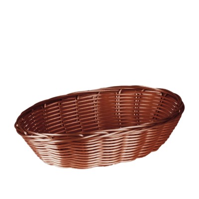 Καλάθι Ψωμιού Οβάλ Polyrattan Μ25.5xΠ17.5xΥ8cm Καφέ Σκούρο