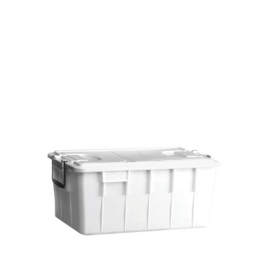 Κιβώτιο Μεταφοράς Ορθογώνιο Πλαστικό 60lt Μ58xΠ38xΥ38cm Λευκό Με Καπάκι Λευκό