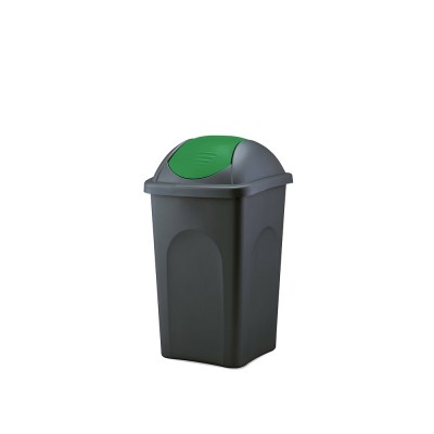 Κάδος Αποριμμάτων Πλαστικός 30lt Μ26xΠ34xΥ50cm Σκούρο Γκρι Με Αιωρούμενο Πράσινο Καπάκι Κάδος Αποριμμάτων Πλαστικός 30lt Μ26xΠ34xΥ50cm Σκούρο Γκρι Με Αιωρούμενο Πράσινο Καπάκι