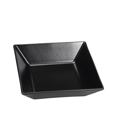 Σαλατιέρα Τετράγωνη Πορσελάνινη Μ17.5xΠ17.5cm Μαύρη Ματ Elite md.605