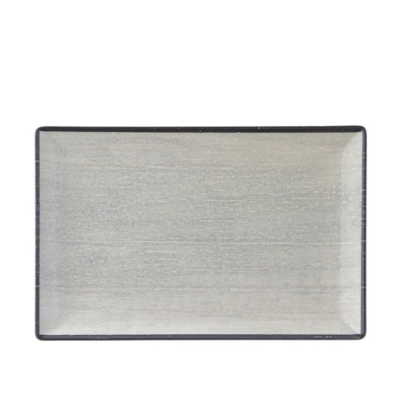 Πιατέλα Ορθογώνια Πορσελάνινη Μ30xΠ20cm Γκρι Monaco Cronos md.CRON607