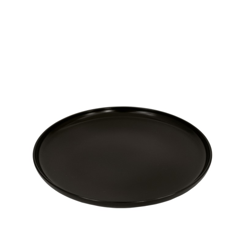 Πιάτο Flat Πορσελάνινο Φ20cm Μαύρο Ματ Nordic md.302