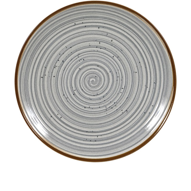 Πιατέλα Στρογγυλή Πορσελάνινη Φ32cm Γκρι Monaco Spira md.GRI32 Πιατέλα Στρογγυλή Πορσελάνινη Φ32cm Γκρι Monaco Spira md.GRI32