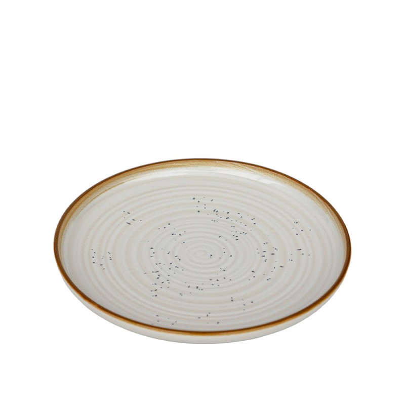 Πιάτο Flat Πορσελάνινο Φ20cm Μπεζ Nordic Spira md.SPIRA302